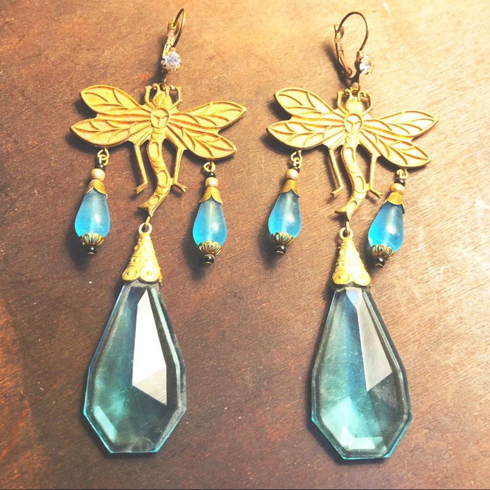 Never Worn OOAK Antique Czech Glass Earrings